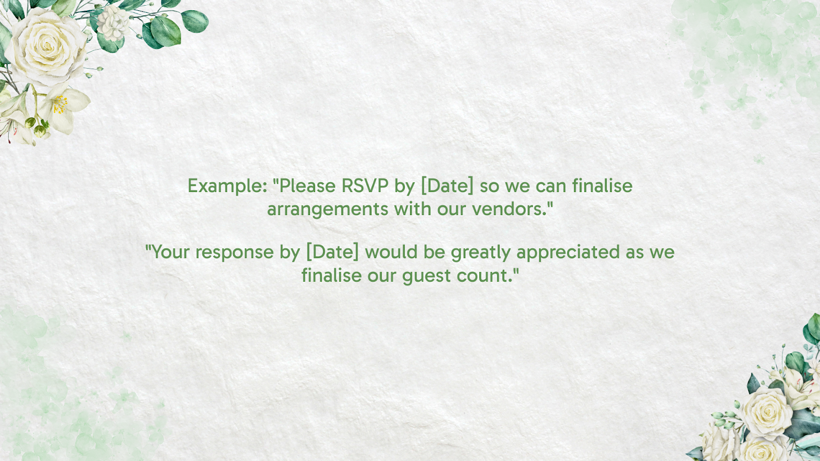 RSVP card with a dedicated space for guests to write their names to confirm attendance