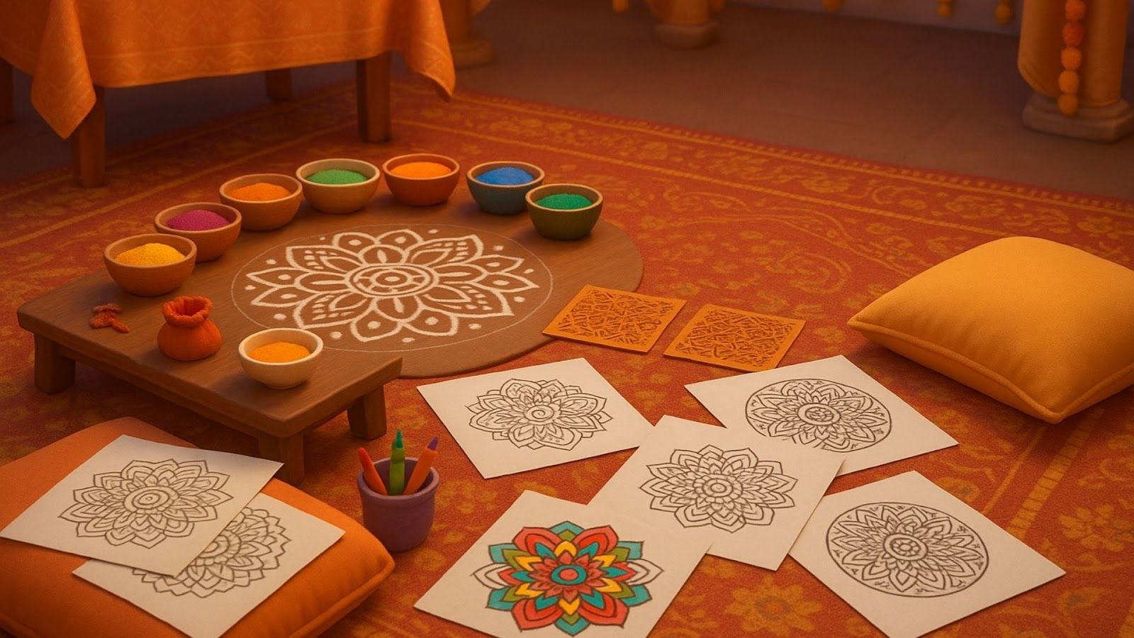 Rangoli or Mandala Art Zone