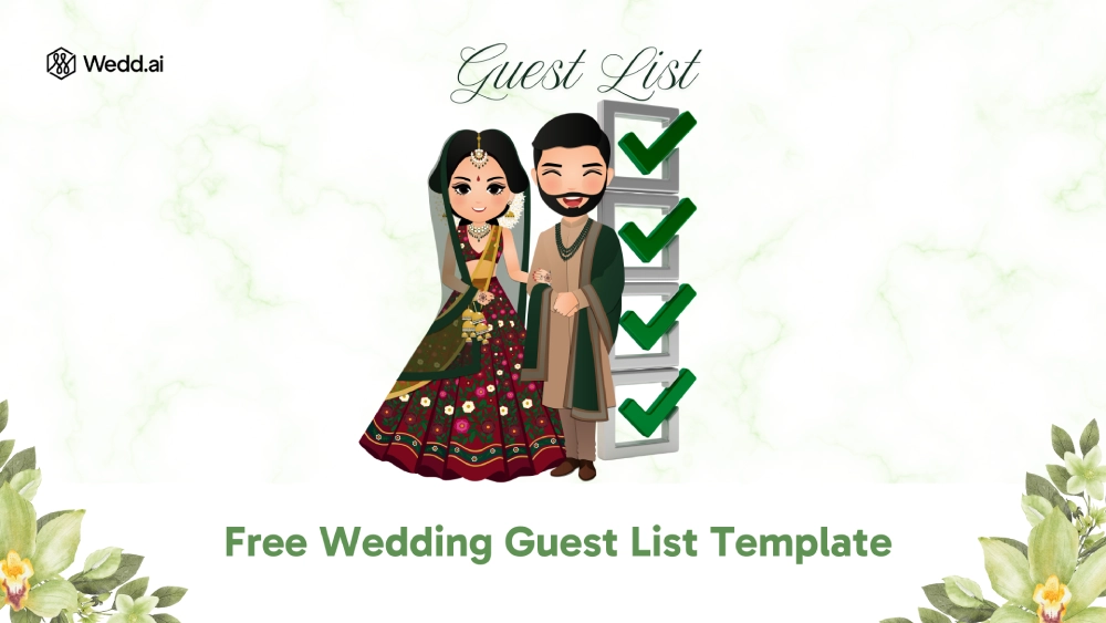 Wedding guest list template preview with venue and guest tabs